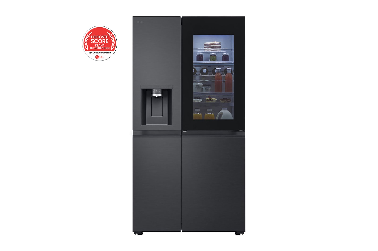 Voorkant van 628L Amerikaanse koelkast Zwart | Door In Door™ | InstaView™ | ThinQ™ - GSXE81EVBD